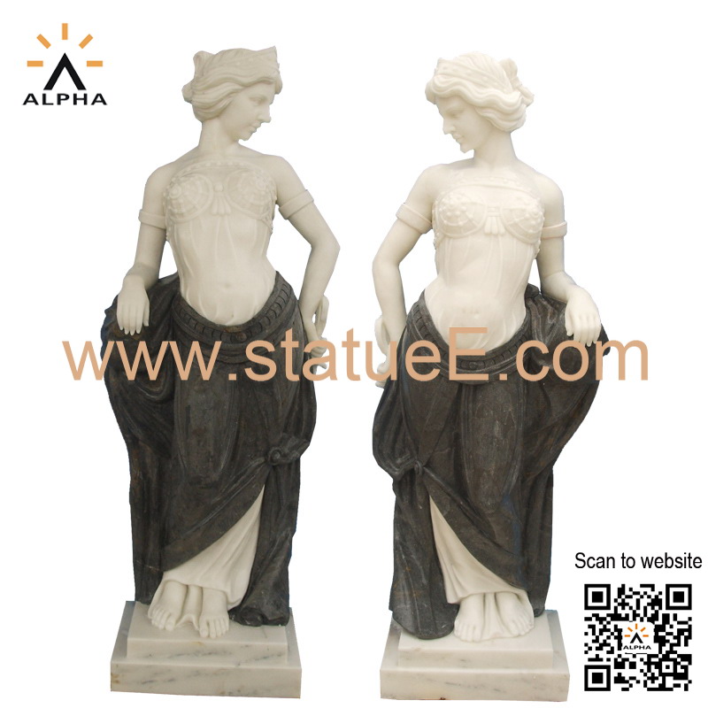 Indoor marble statues